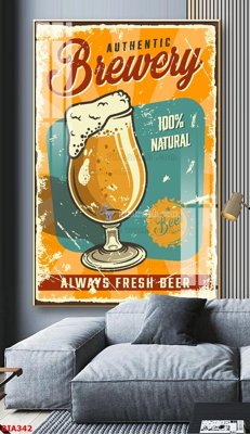 File gốc Tranh quán bia nhậu BIA342 (in ấn) màu sắc trung thực