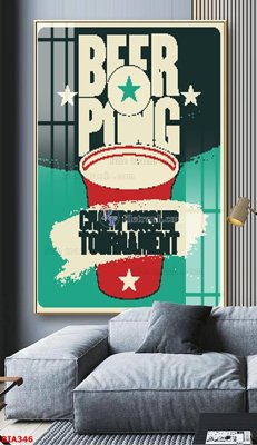 Tải file Tranh quán bia nhậu BIA346 (gốc) in ấn chất lượng