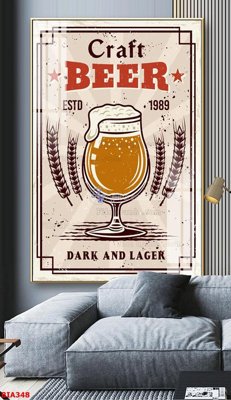 File in ấn chuyên nghiệp Tranh quán bia nhậu BIA348 (file gốc)