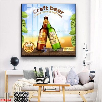 File tranh gốc in trần nhà Tranh quán bia nhậu BIA364 3D