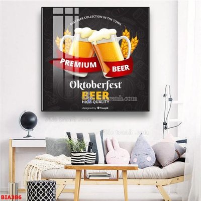 File gốc Tranh quán bia nhậu BIA386 (in ấn) màu sắc trung thực