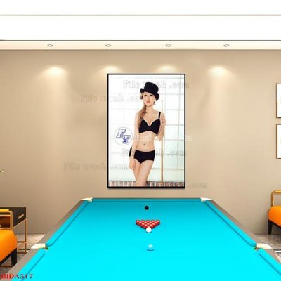 File PSD File tranh quán bida bi-a BILLARD BIDA517 (nguyên gốc) chất lượng cao