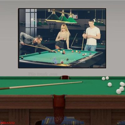 Ảnh gốc File tranh quán bida bi-a BILLARD BIDA532 (nét căng) in mica