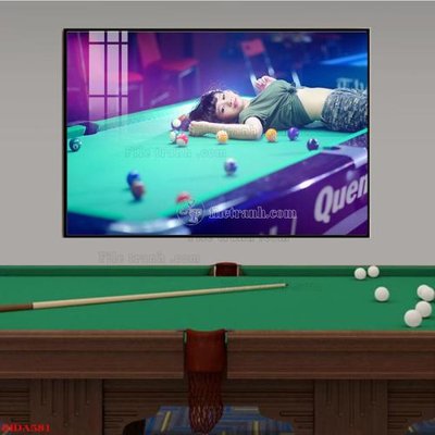 File tranh File tranh quán bida bi-a BILLARD BIDA581 (ảnh gốc) in trần xuyên sáng