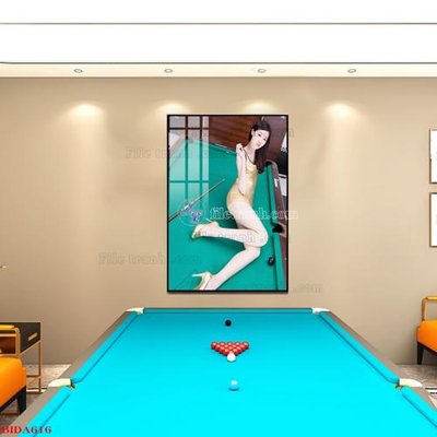 File gốc File tranh quán bida bi-a BILLARD BIDA616 (dành cho trang trí nội thất)