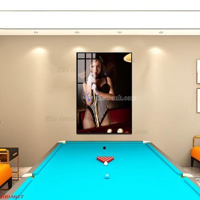 Download file File tranh quán bida bi-a BILLARD BIDA617 (gốc) in mica đèn LED