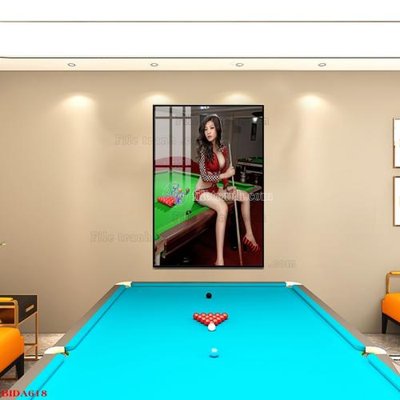 File tranh File tranh quán bida bi-a BILLARD BIDA618 (bản gốc) trang trí văn phòng