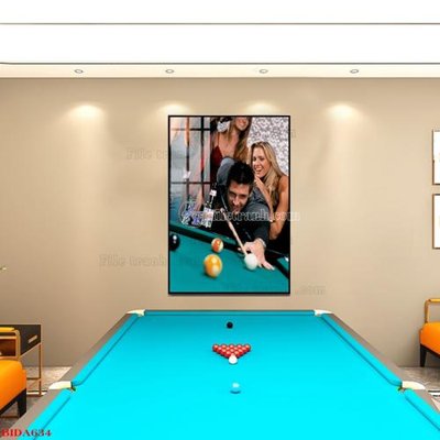 File gốc File tranh quán bida bi-a BILLARD BIDA634 (in lụa) tranh thuận buồm