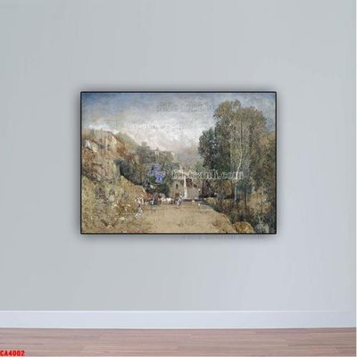 Hình ảnh file gốc in trần nhà Tranh sơn dầu phong cảnh châu âu CA4002