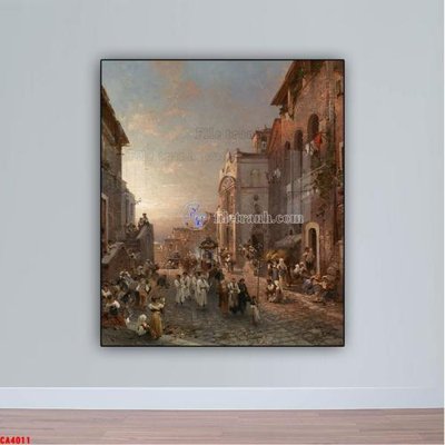 Tải xuống file tranh gốc Tranh sơn dầu phong cảnh châu âu CA4011 (PSD/TIFF)