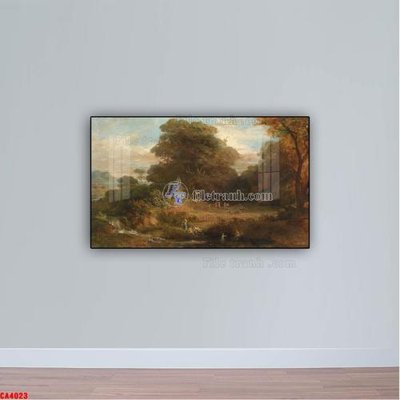 Ảnh gốc file in lụa Tranh sơn dầu phong cảnh châu âu CA4023 chi tiết