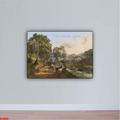 File PSD in ấn Tranh sơn dầu phong cảnh châu âu CA4055 (chất lượng cao)