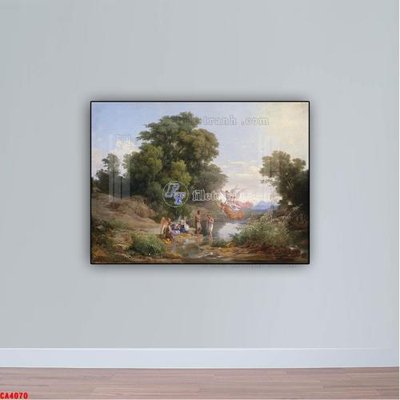 File in mica Tranh sơn dầu phong cảnh châu âu CA4070 (bản gốc) làm vách ngăn