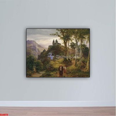 File gốc Tranh sơn dầu phong cảnh châu âu CA4072 (in tráng gương) sang trọng