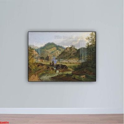 File ảnh Tranh sơn dầu phong cảnh châu âu CA4074 (gốc) in standee
