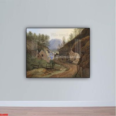 File in trần Tranh sơn dầu phong cảnh châu âu CA4092 (file gốc) phong thủy