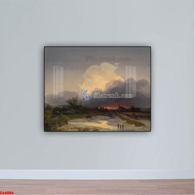 File PSD Tranh sơn dầu phong cảnh châu âu CA4094 (gốc) nhiều lớp (multi-layer)