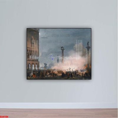 File tranh quảng cáo Tranh sơn dầu phong cảnh châu âu CA4104 (download file gốc)