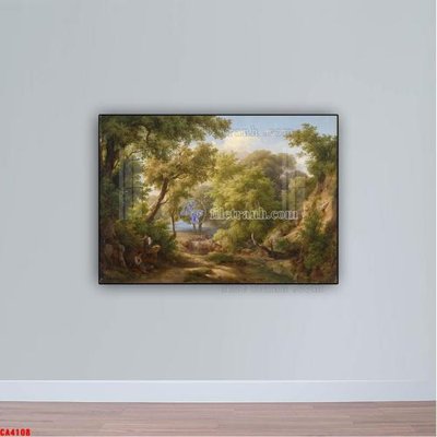 File gốc Tranh sơn dầu phong cảnh châu âu CA4108 (vector) cho in ấn