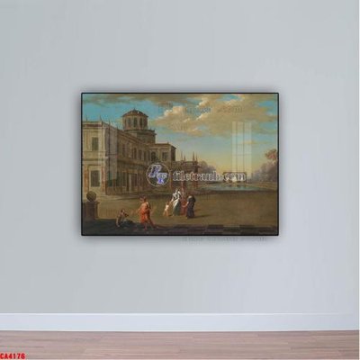 File gốc Tranh sơn dầu phong cảnh châu âu CA4176 (in lụa) tranh thuận buồm
