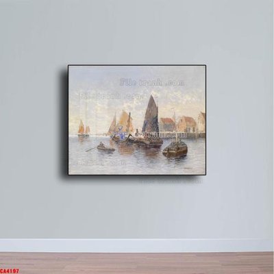 File gốc Tranh sơn dầu phong cảnh châu âu CA4197 (trang trí) phòng làm việc