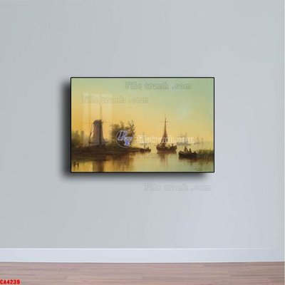 Ảnh gốc Tranh sơn dầu phong cảnh châu âu CA4239 (nét căng) in mica
