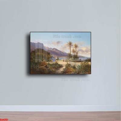 File in trần Tranh sơn dầu phong cảnh châu âu CA4251 (file gốc) phong thủy