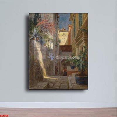 File PSD Tranh sơn dầu phong cảnh châu âu CA4259 (gốc) cho designer