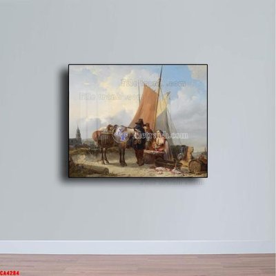 File gốc Tranh sơn dầu phong cảnh châu âu CA4284 (in lụa) tranh phong thủy