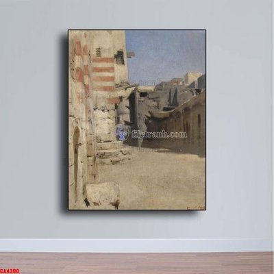 File PSD in ấn Tranh sơn dầu phong cảnh châu âu CA4300 (chất lượng cao)