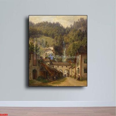 File tranh Tranh sơn dầu phong cảnh châu âu CA4301 (bản gốc) trang trí văn phòng