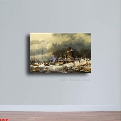 Tải file Tranh sơn dầu phong cảnh châu âu CA4304 (gốc) chủ đề tôn giáo