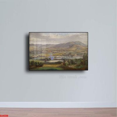 File tranh gốc in trần nhà Tranh sơn dầu phong cảnh châu âu CA4330 3D
