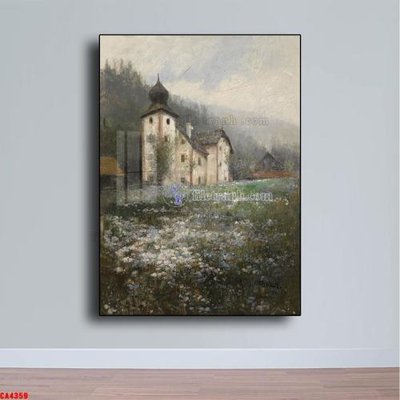 Tải file Tranh sơn dầu phong cảnh châu âu CA4359 (gốc) chủ đề phong thủy