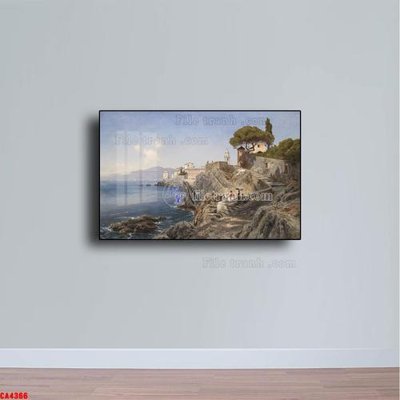 File gốc Tranh sơn dầu phong cảnh châu âu CA4366 (in lụa) tranh thuận buồm