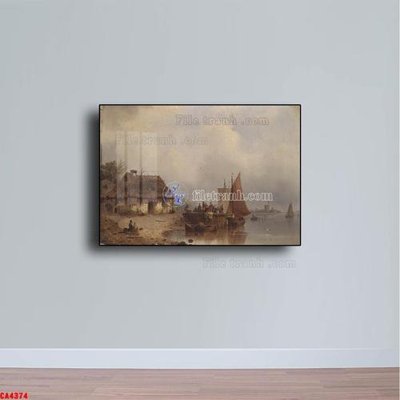 File tranh Tranh sơn dầu phong cảnh châu âu CA4374 (bản gốc) treo phòng ăn