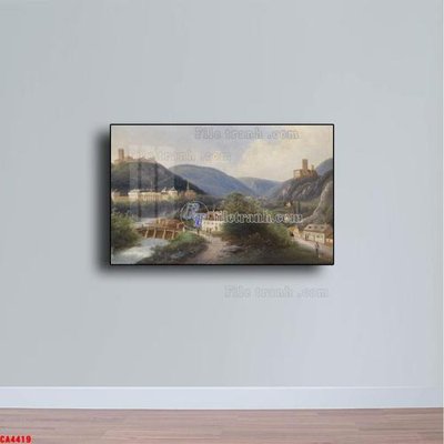 File gốc Tranh sơn dầu phong cảnh châu âu CA4419 (in mica) làm quà tặng