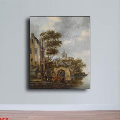 File in trần Tranh sơn dầu phong cảnh châu âu CA4429 (bản gốc) hoa văn