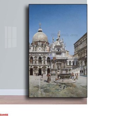 Tải file Tranh sơn dầu phong cảnh châu âu CA4455 (gốc) làm tranh treo tường