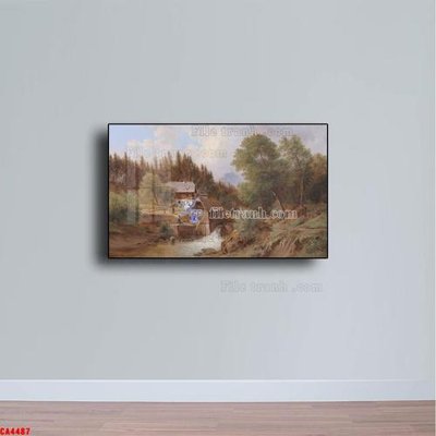 File gốc Tranh sơn dầu phong cảnh châu âu CA4487 (in tráng gương) ốp tường