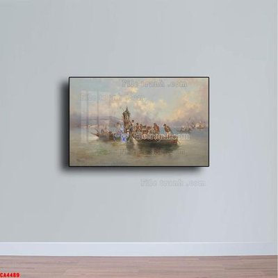 File gốc Tranh sơn dầu phong cảnh châu âu CA4489 (in tráng gương) hiện đại