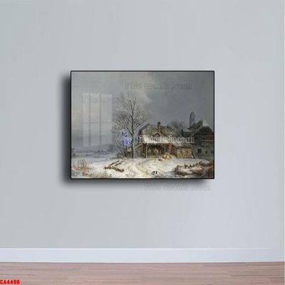 File ảnh Tranh sơn dầu phong cảnh châu âu CA4498 (gốc) in biển hiệu