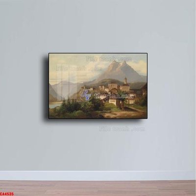 File tranh gốc PSD Tranh sơn dầu phong cảnh châu âu CA4535 còn nguyên layer