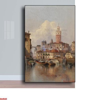 Download file gốc Tranh sơn dầu phong cảnh châu âu CA4542 (in lụa) tranh 3D
