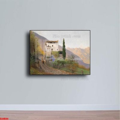 Ảnh gốc Tranh sơn dầu phong cảnh châu âu CA4644 (độ nét cao) in tráng gương