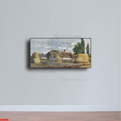 File gốc Tranh sơn dầu phong cảnh châu âu CA4645 (in lụa) hoa văn cổ điển