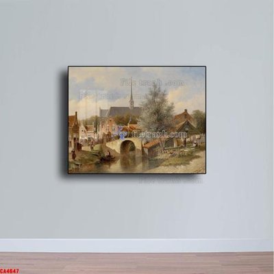File gốc Tranh sơn dầu phong cảnh châu âu CA4647 (in lụa) chi tiết cao