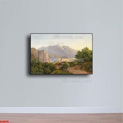File in trần Tranh sơn dầu phong cảnh châu âu CA4675 (file gốc) xuyên sáng