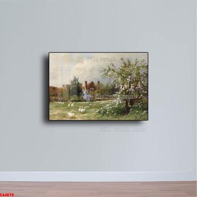 Download file gốc Tranh sơn dầu phong cảnh châu âu CA4679 (in lụa) hoa lá