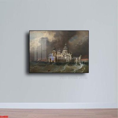 File in mica Tranh sơn dầu phong cảnh châu âu CA4682 (bản gốc) siêu trong